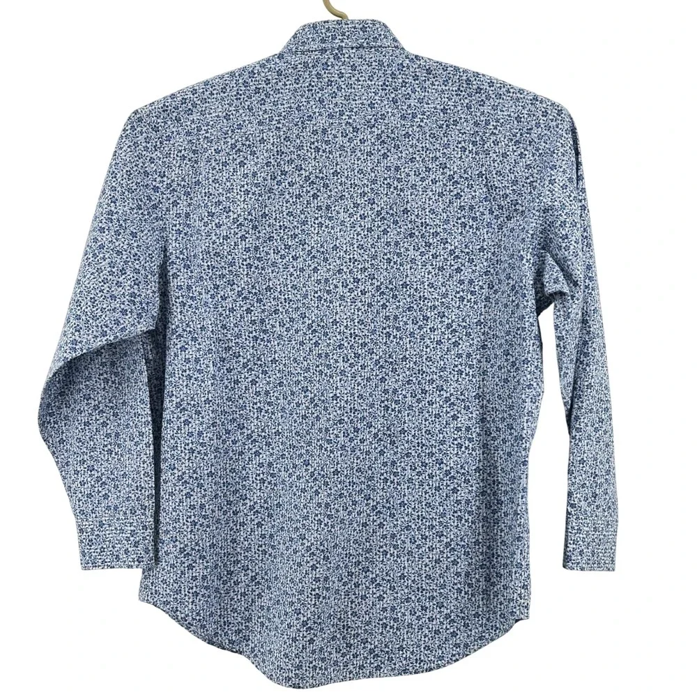 Banana Republic Blue and White Floral Button-Down Shirt